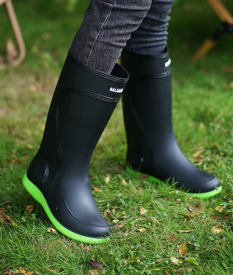 Waterproof Rubber Rain Boots Slip Resistant Sole
