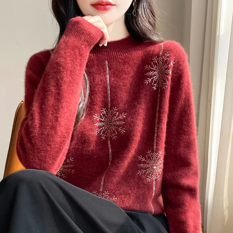 Women's Heavyweight Knit Mock Neck Sweater