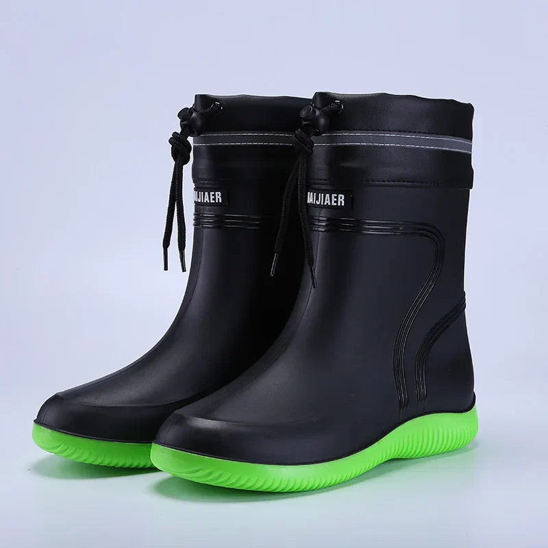Waterproof Rubber Rain Boots Slip Resistant Sole